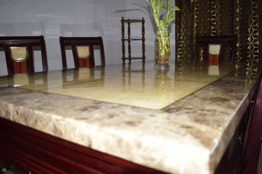 Granite & Wood Dining Table – 6 Seater-4