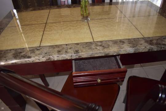 Granite & Wood Dining Table – 6 Seater-2