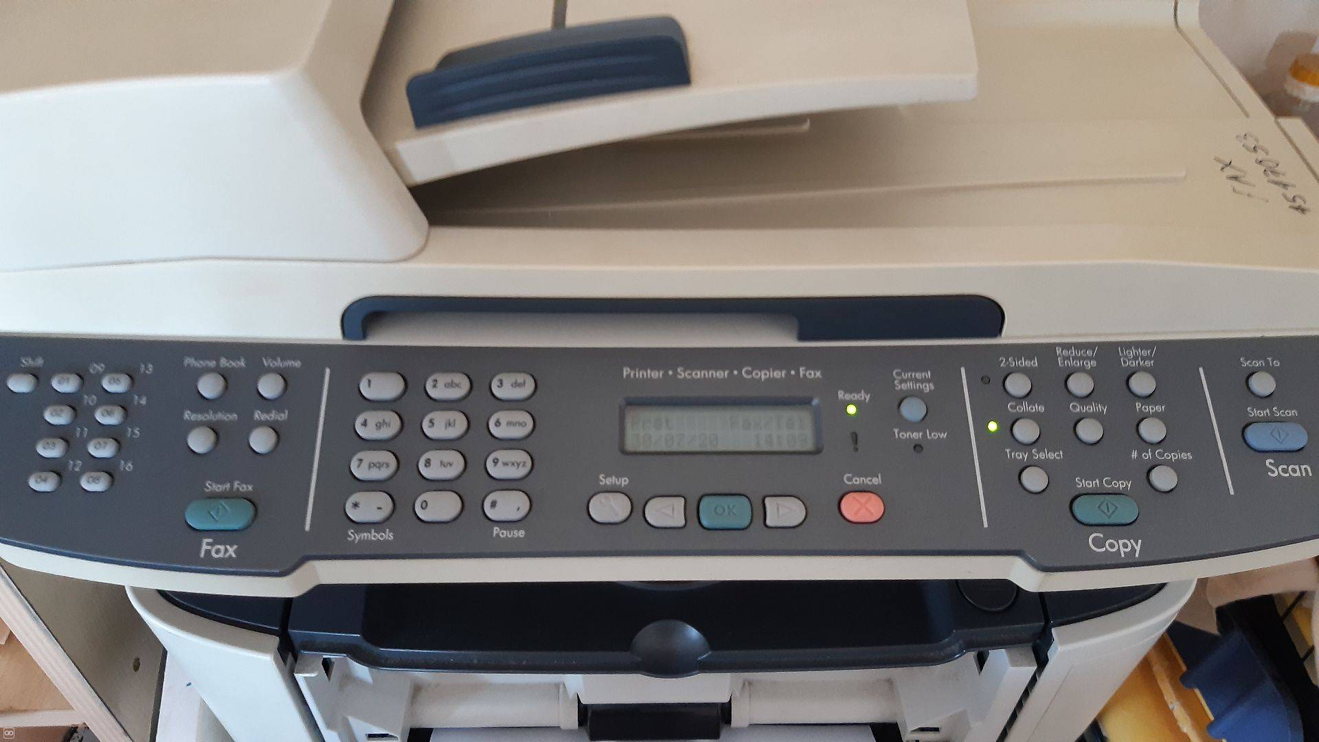 how to plug hp laserjet m2727 fax