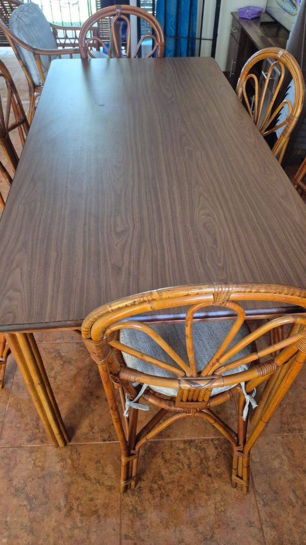 Wooden Dining Table with 6 chairs-1