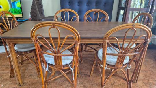 Wooden Dining Table with 6 chairs-2